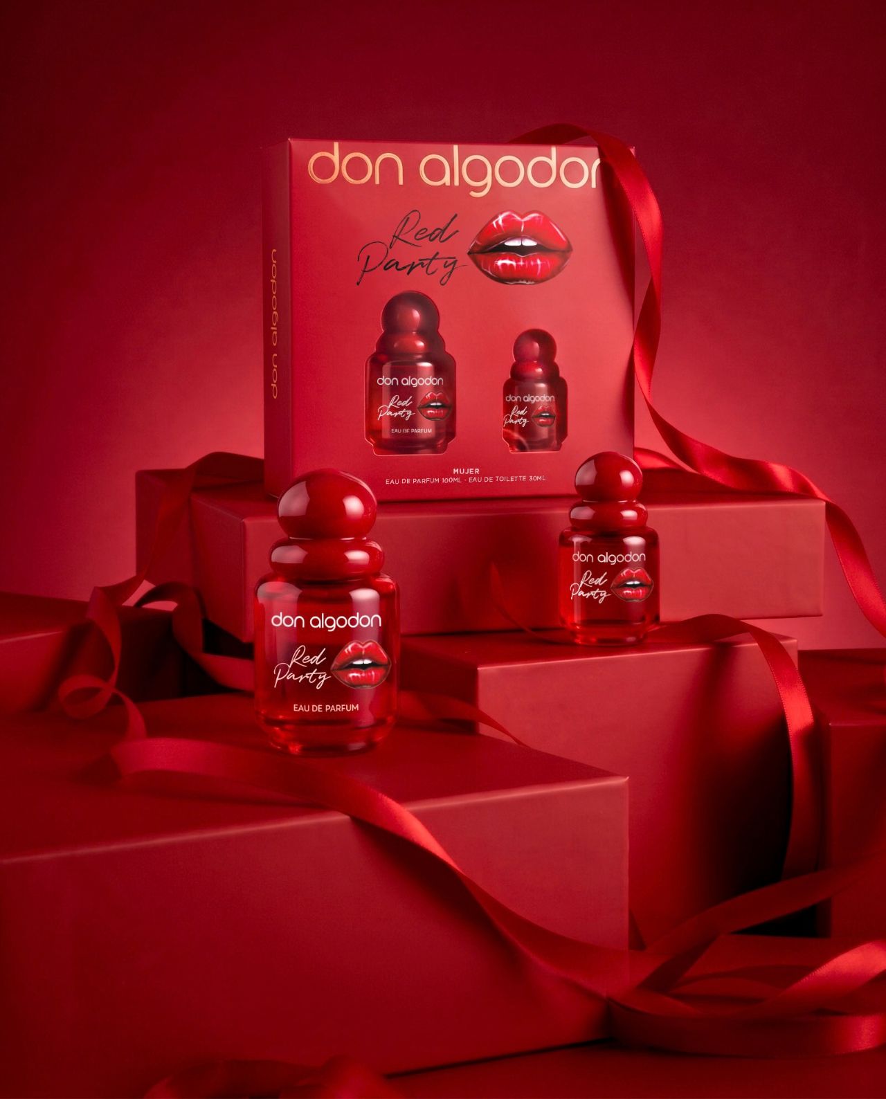 don algodon set eau de parfum red party mujer